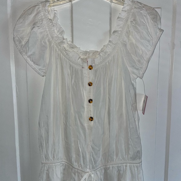 Kate Spade New York Off The Shoulder White Swim Romper - Picture 4 of 16